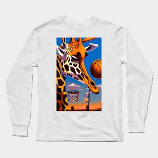 Giraffe And Basketball Long Sleeve T-Shirt